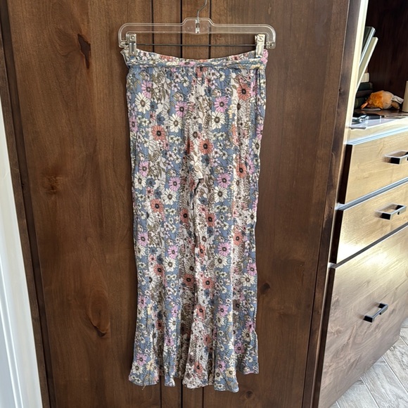 Blue B Floral Bell Bottom Pants with Tie Waist - Picture 4 of 4